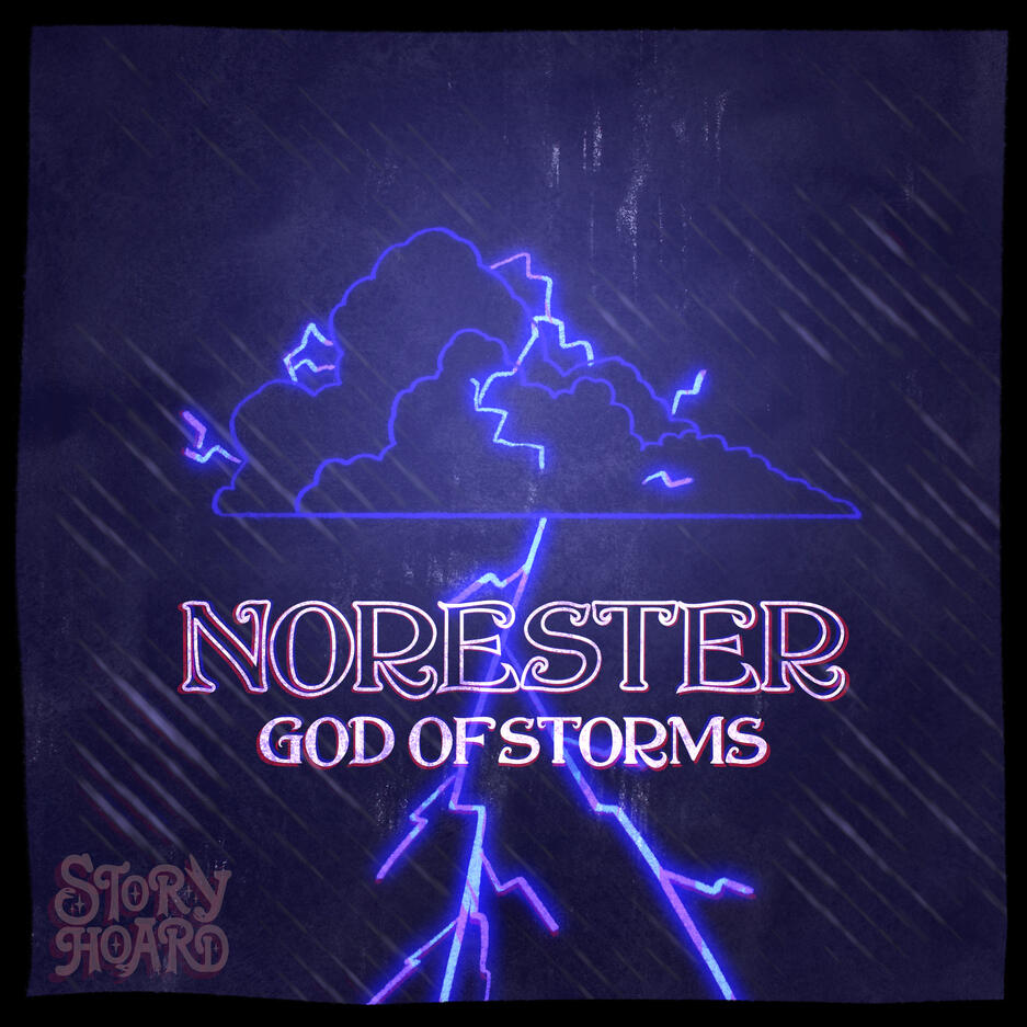 Norester, god of storms. An icon of storm clouds and lightning.